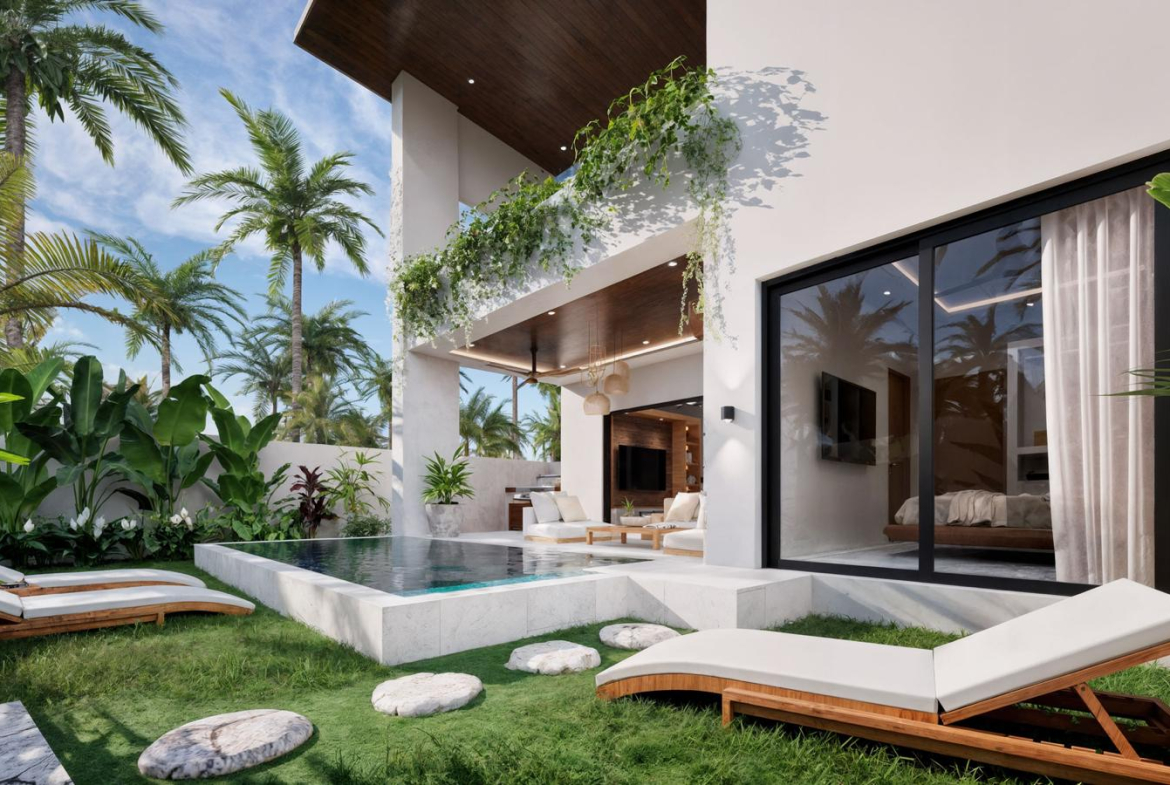2-3-Bedroom Modern Tropical Pool Villas for Sale in Lamai, Koh Samui