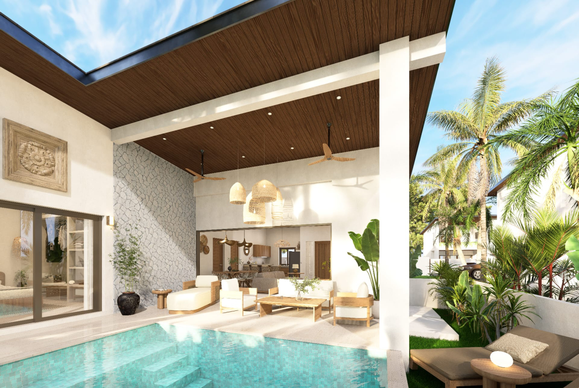 2-3-Bedroom Modern Tropical Pool Villas for Sale in Lamai, Koh Samui