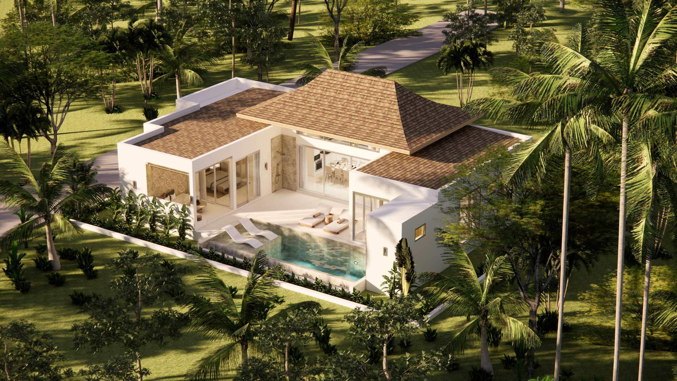 AELORA Residence 3 Bedroom Pool Villa (2) Boutique Pool Villas for Sale in Plai Laem, Koh Samui