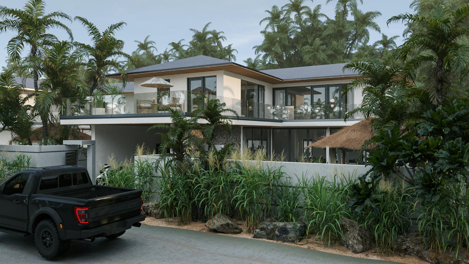 01_villa_render Luxury 3–5 Bedroom Pool Villas in Lamai, Koh Samui