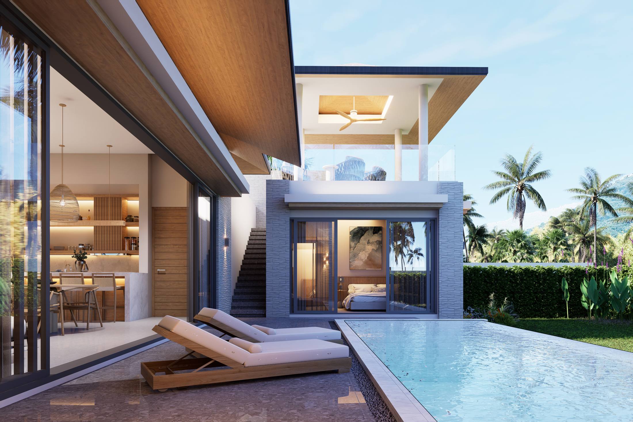 12 3-Bedroom Single-Storey Pool Villa for Sale in Plai Laem, Koh Samui
