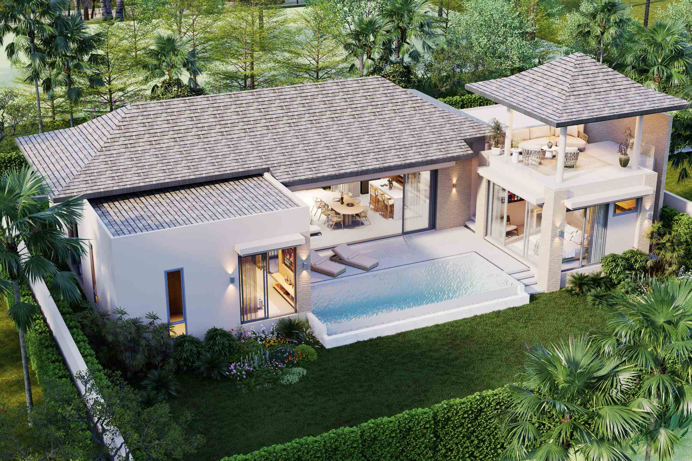 3 3-Bedroom Single-Storey Pool Villa for Sale in Plai Laem, Koh Samui