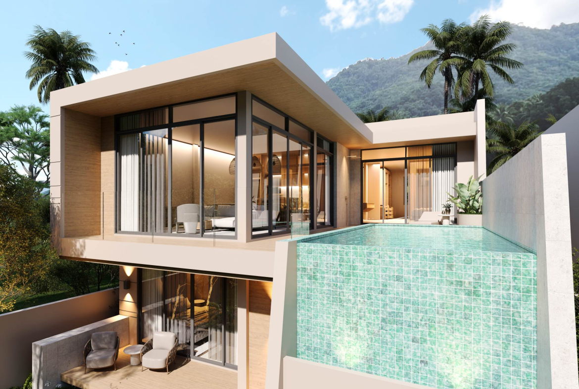 Modern 3-Bedroom Two-Storey Pool Villa for Sale in Plai Laem, Koh Samui