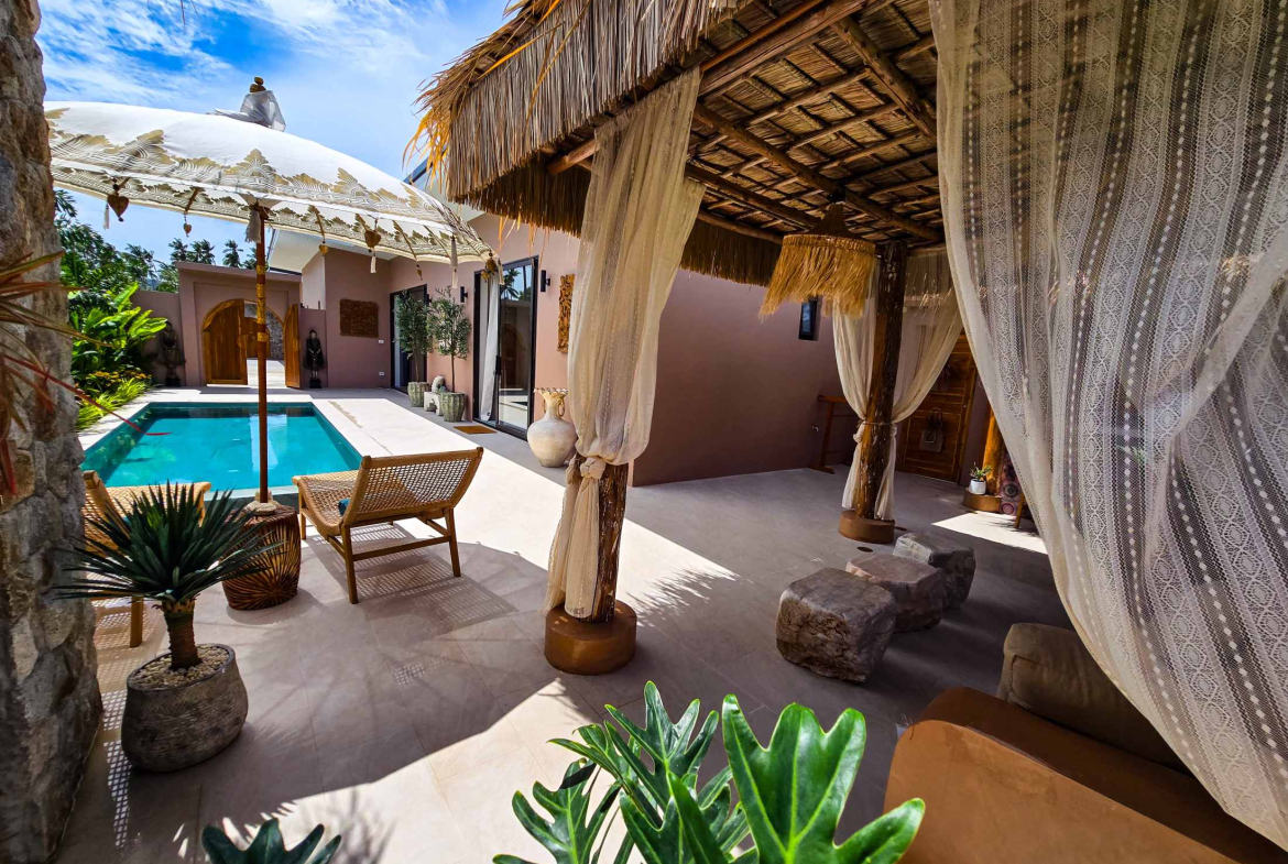 Brand-New 2-Bedroom Bali-Style Pool Villa for Sale in Maenam, Koh Samui