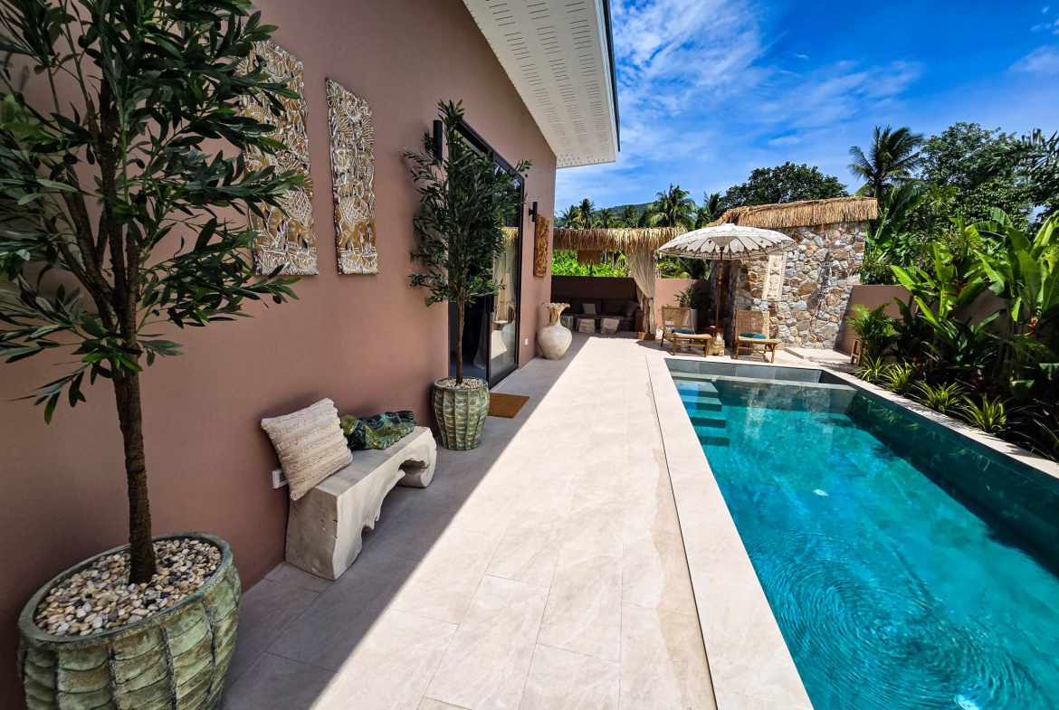 Brand-New 2-Bedroom Bali-Style Pool Villa for Sale in Maenam, Koh Samui