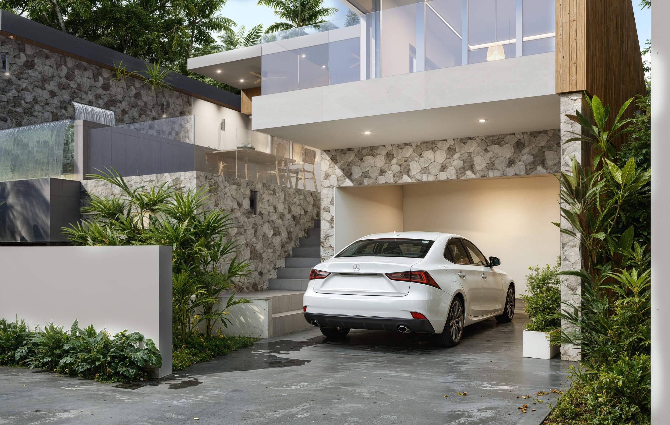 ที่จอดรถไทป์ 2 Modern 3-Bedroom Private Pool Villa for Sale in Lamai, Koh Samui