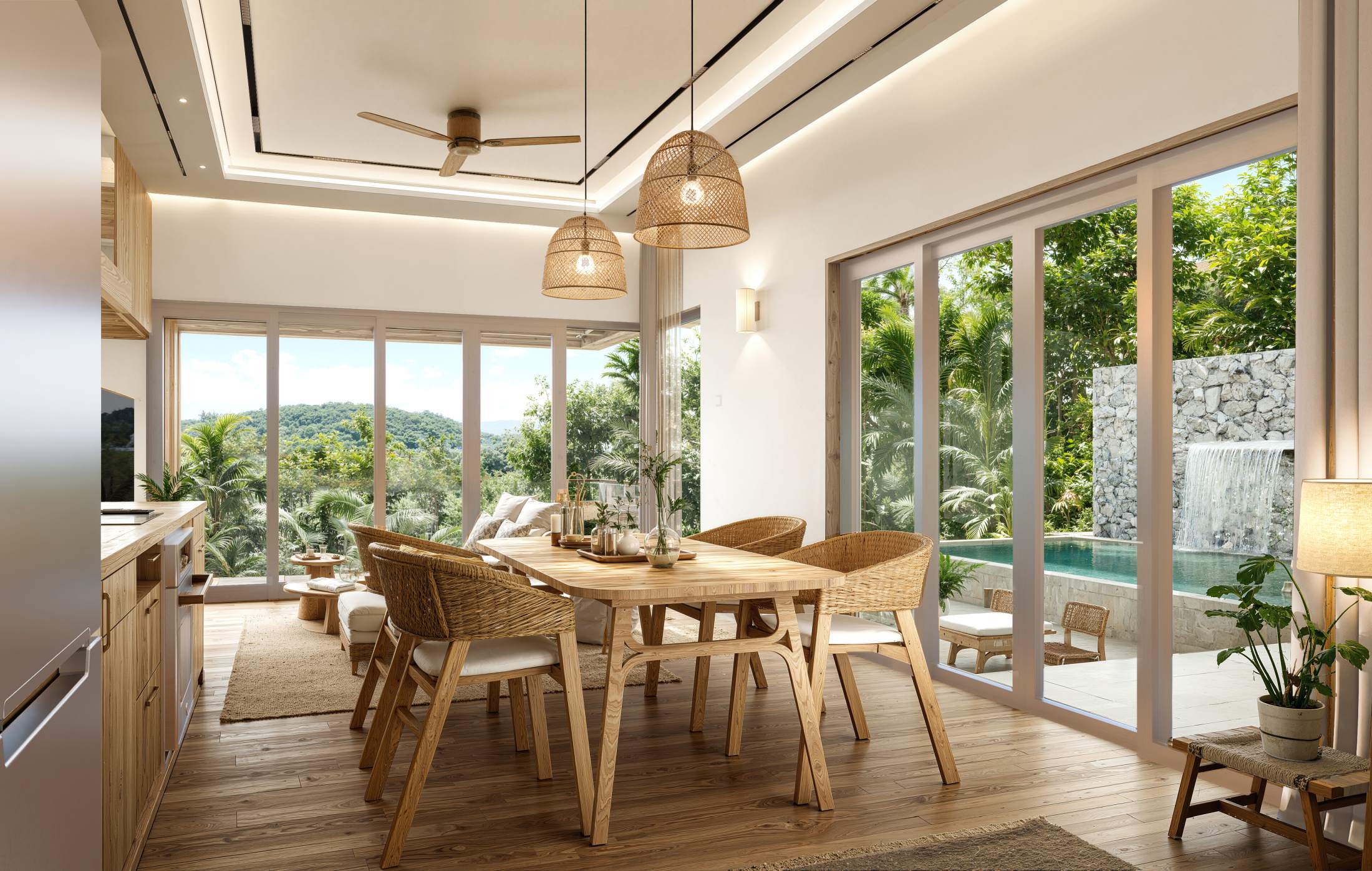 ห้องนั่งเล่น 23.5.69 Modern 3-Bedroom Private Pool Villa for Sale in Lamai, Koh Samui