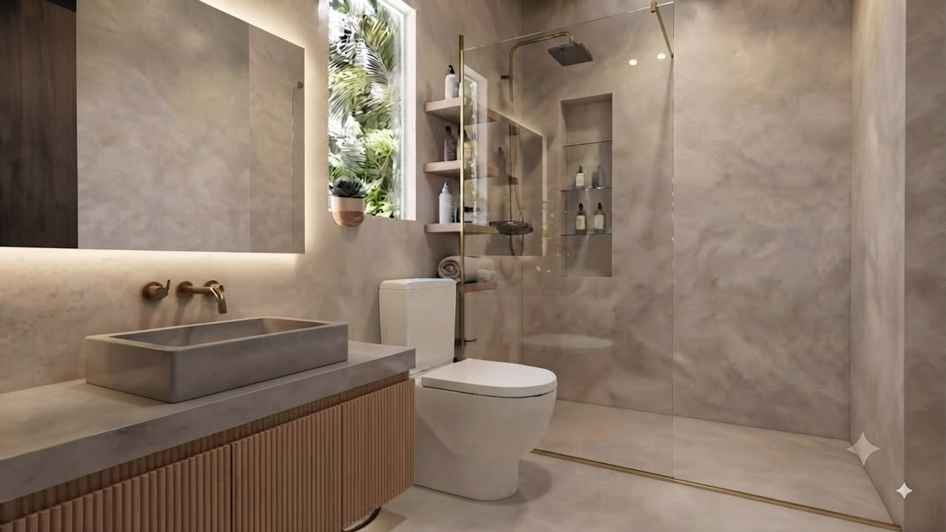 Bath M bedroom -final Luxury 3-Bedroom Sea-View Pool Villas for Sale in Maenam–Ban Tai, Koh Samui