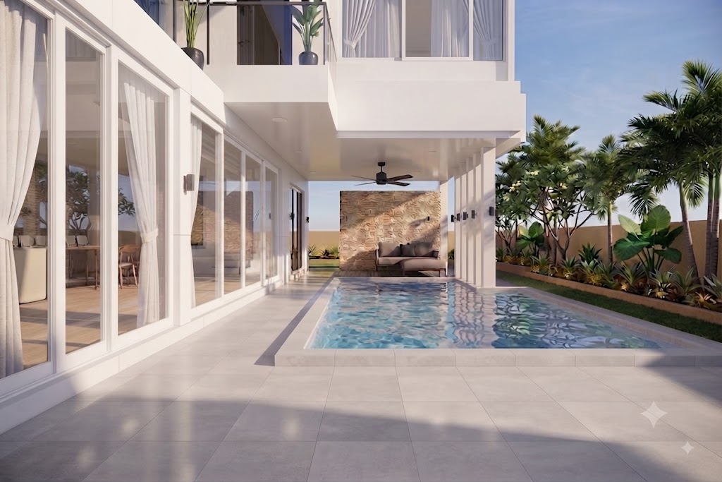 Left side 3d model Luxury 3-Bedroom Sea-View Pool Villas for Sale in Maenam–Ban Tai, Koh Samui