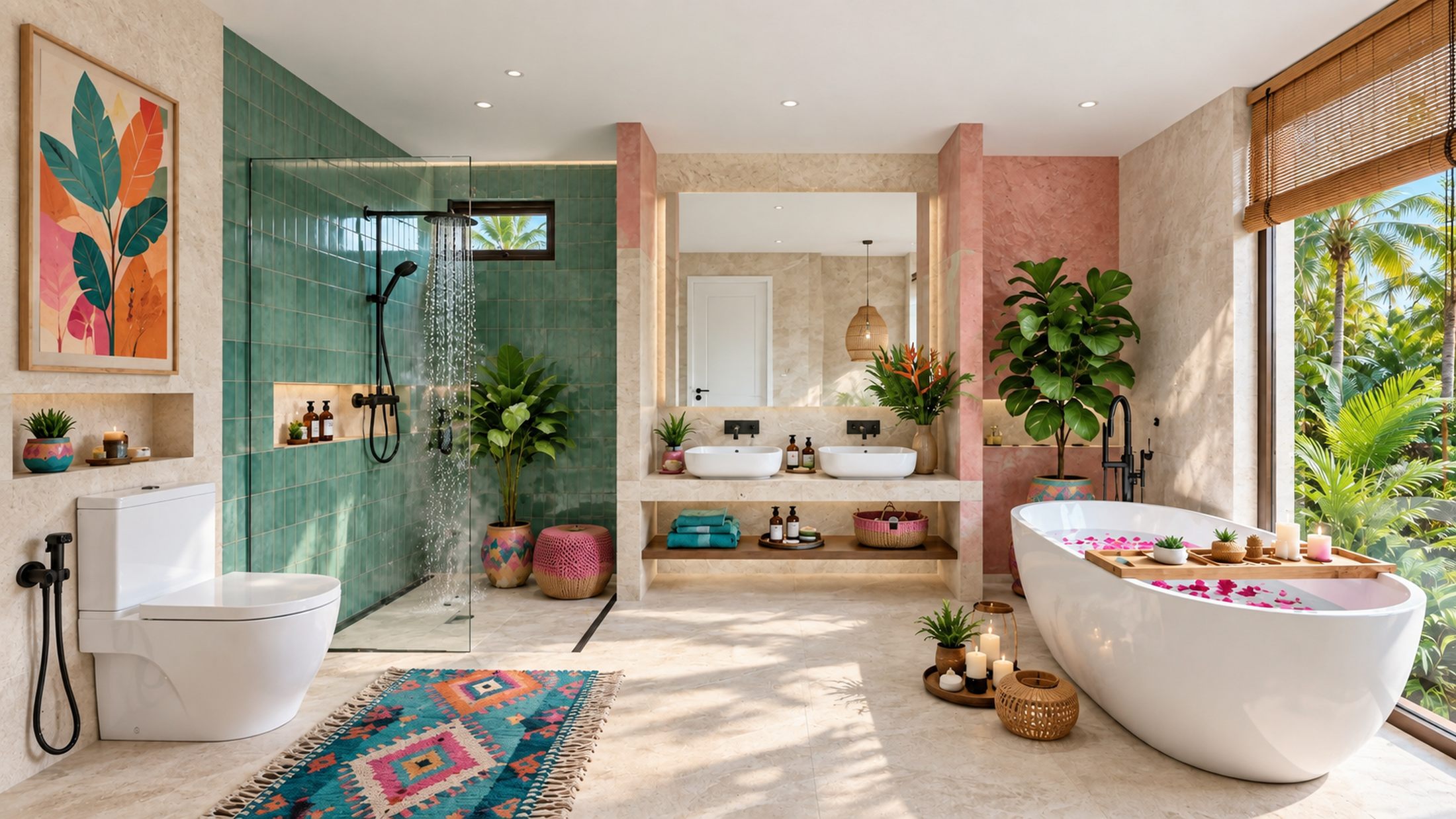 Master bathroom daytime_ 3-Bedroom Panoramic Sea View Pool Villa for Sale in Lamai, Koh Samui – From 8.9M THB