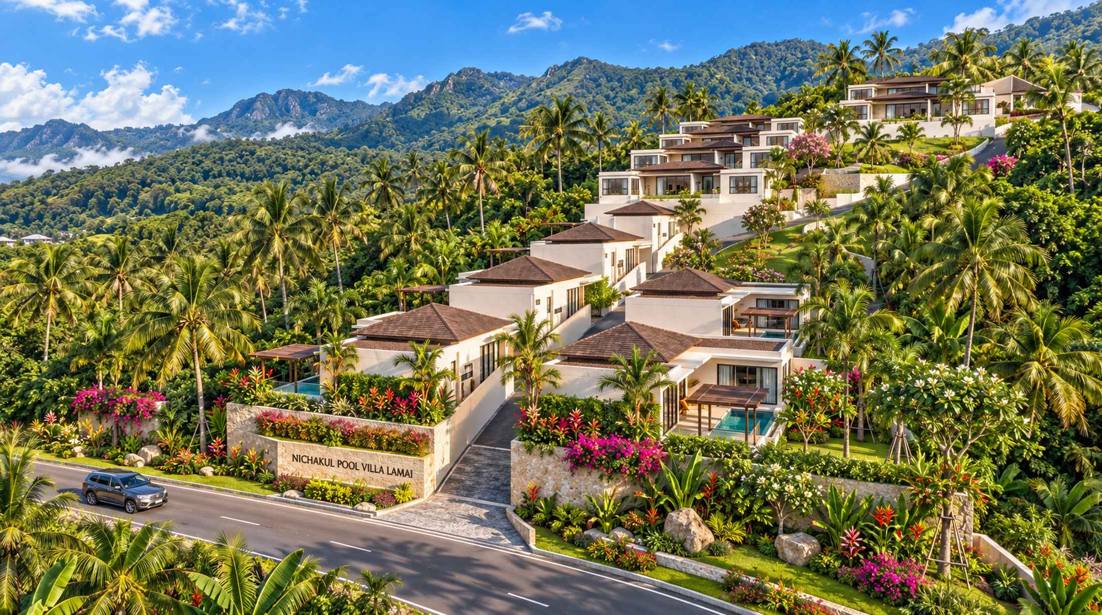 Master plan daytime_ 3-Bedroom Panoramic Sea View Pool Villa for Sale in Lamai, Koh Samui – From 8.9M THB