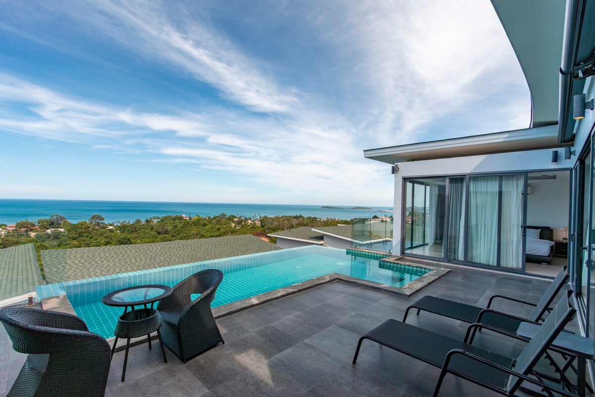 Renovated 5-Bedroom Sea-View Pool Villa for Sale or Rent in Chaweng Noi, Koh Samui