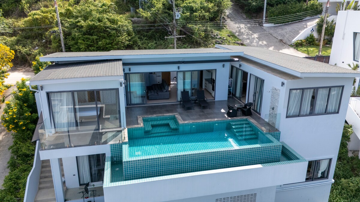 Renovated 5-Bedroom Sea-View Pool Villa for Sale or Rent in Chaweng Noi, Koh Samui