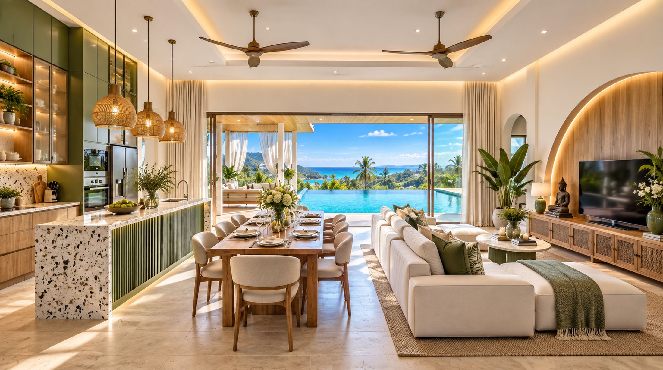 interior 2 3-Bedroom Panoramic Sea View Pool Villa for Sale in Lamai, Koh Samui – From 8.9M THB