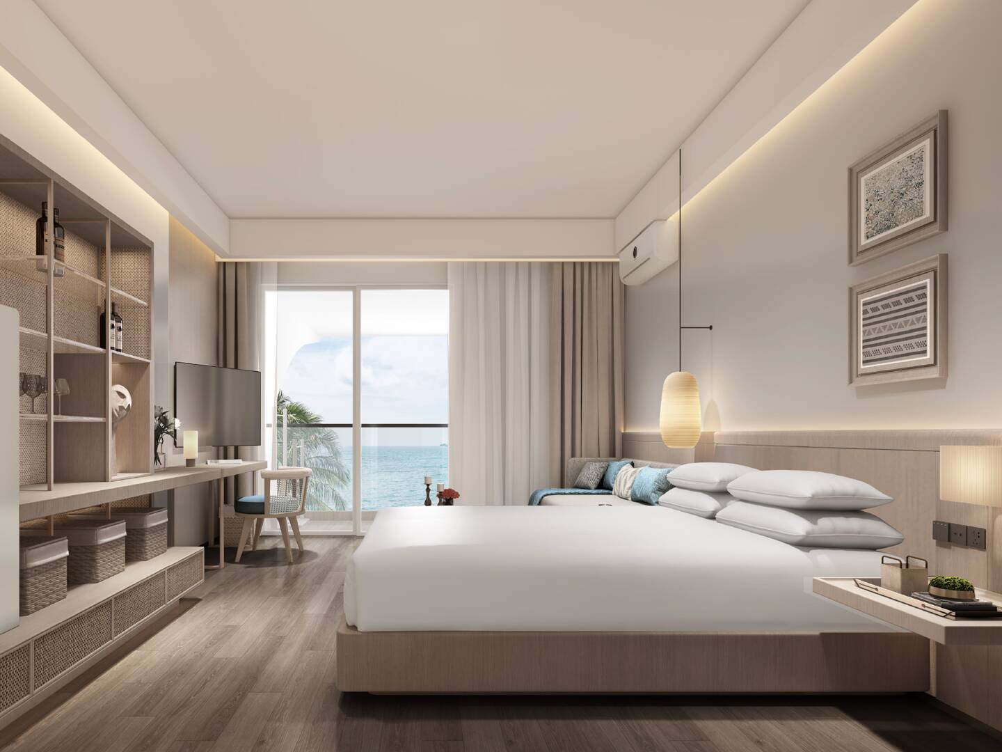Sea view bedroom at Anava Samui freehold condo in Bophut