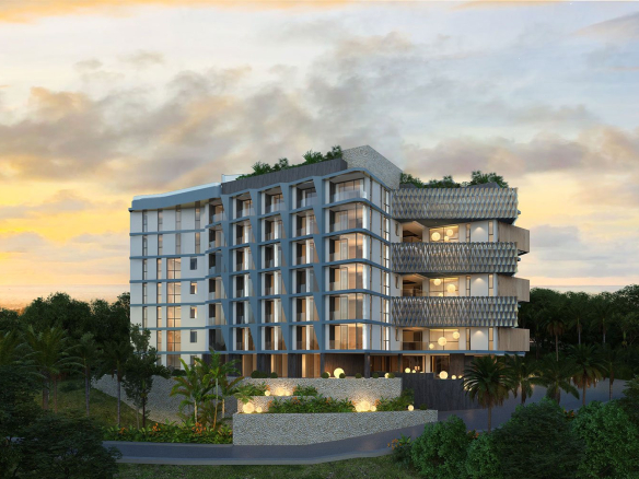 Ashiyana Heights, Kata, Phuket – Ashiyana Heights exterior at sunset (render)
