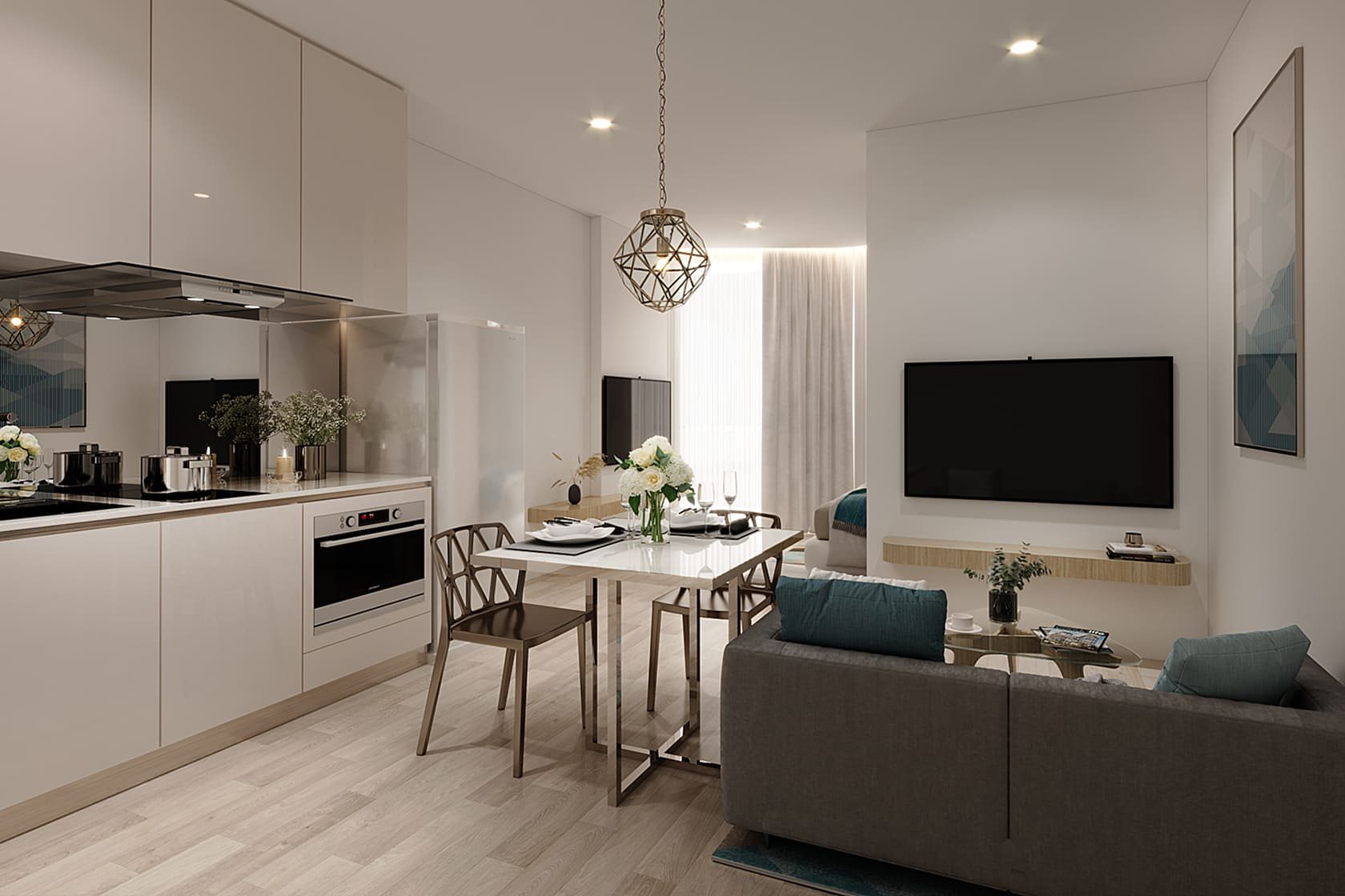 AURA Condominium, Rawai, Phuket – Apartment living and kitchen