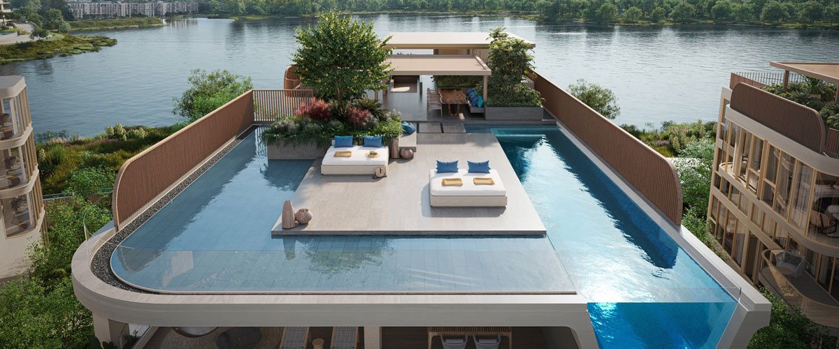 Banyan Tree Beach Residences Oceanus, Laguna, Phuket – Penthouse rooftop pool terrace (render)