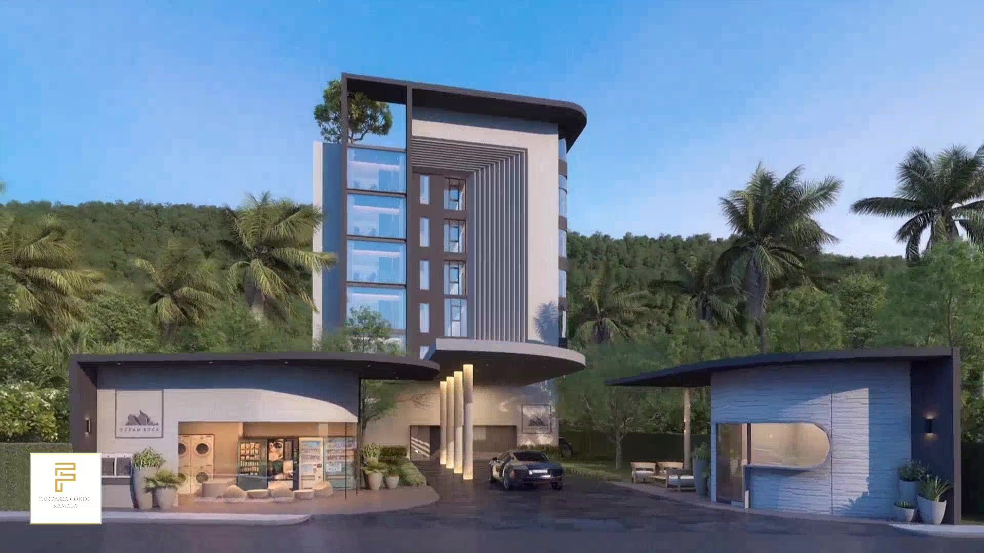 fantasea condo kamala 12 Fantasea Condo Kamala, Kamala, Phuket – Architectural render of the entrance building