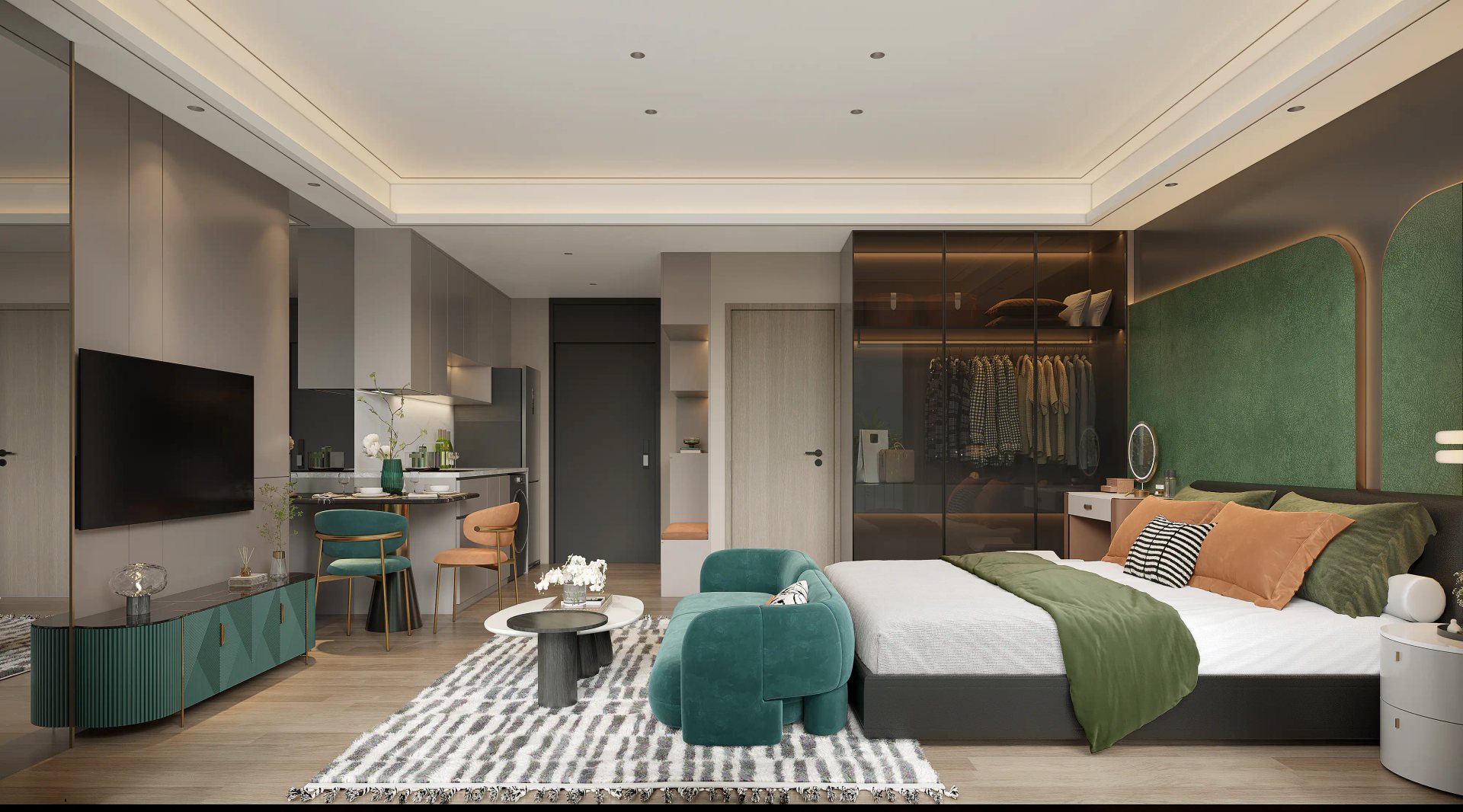 Fantasea Condo Rawai, Rawai, Phuket – Studio (Type A) - living and sleeping area