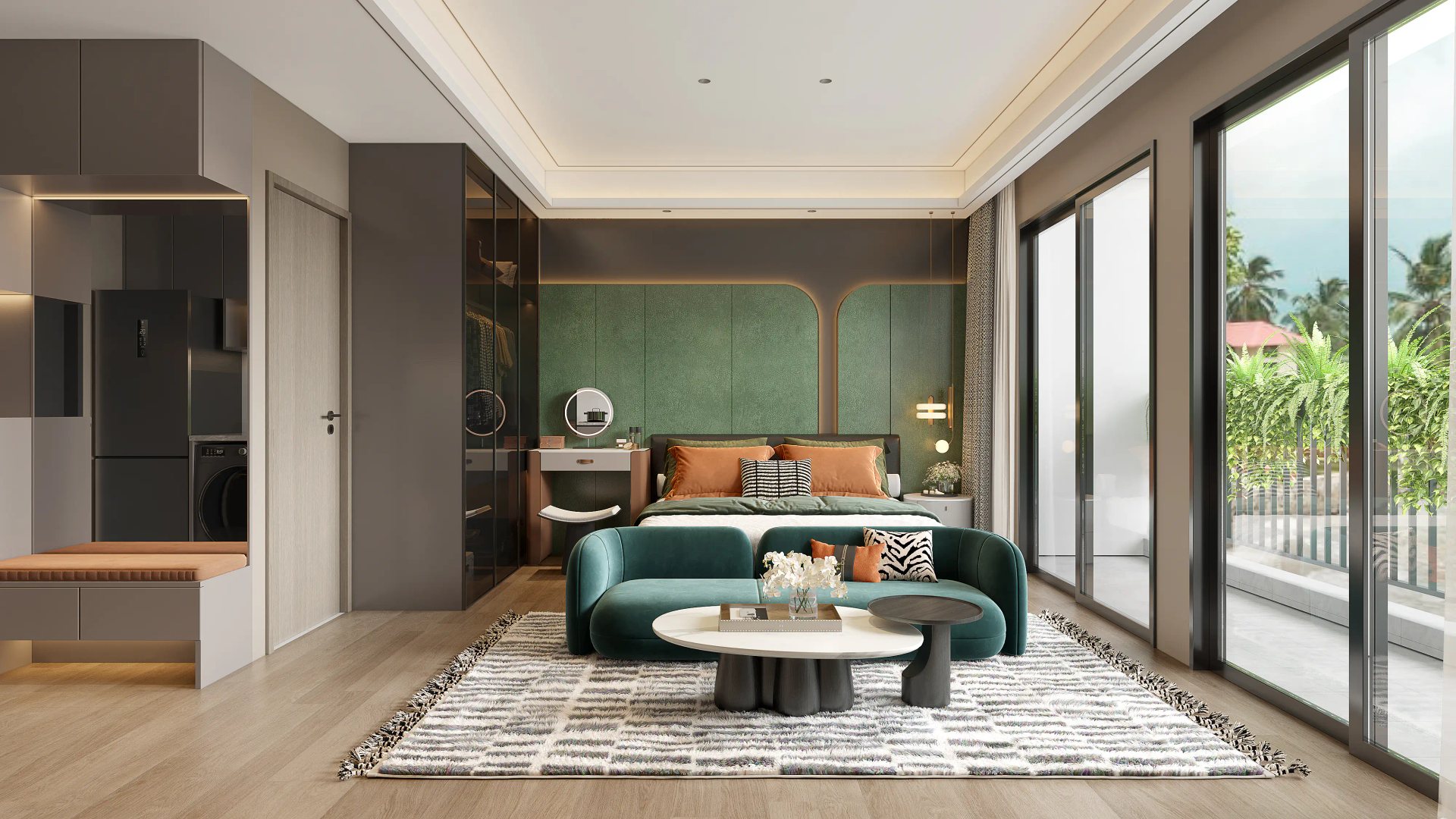 Fantasea Condo Rawai, Rawai, Phuket – Studio (Type A) - interior with balcony