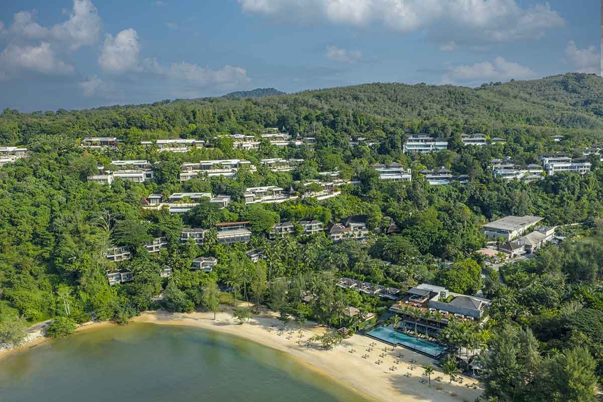 Kiara Reserve Residences (condominiums), Layan, Phuket – Layan Bay aerial