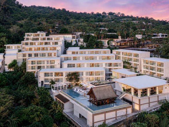Aerial view of SEAVALE Residences Patong condominium, Phuket